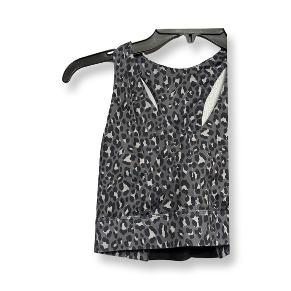 Fabletics Sports Bra Leopard Print Cut-Out Racerback Pullover Black/Gray W XS - Picture 2 of 7